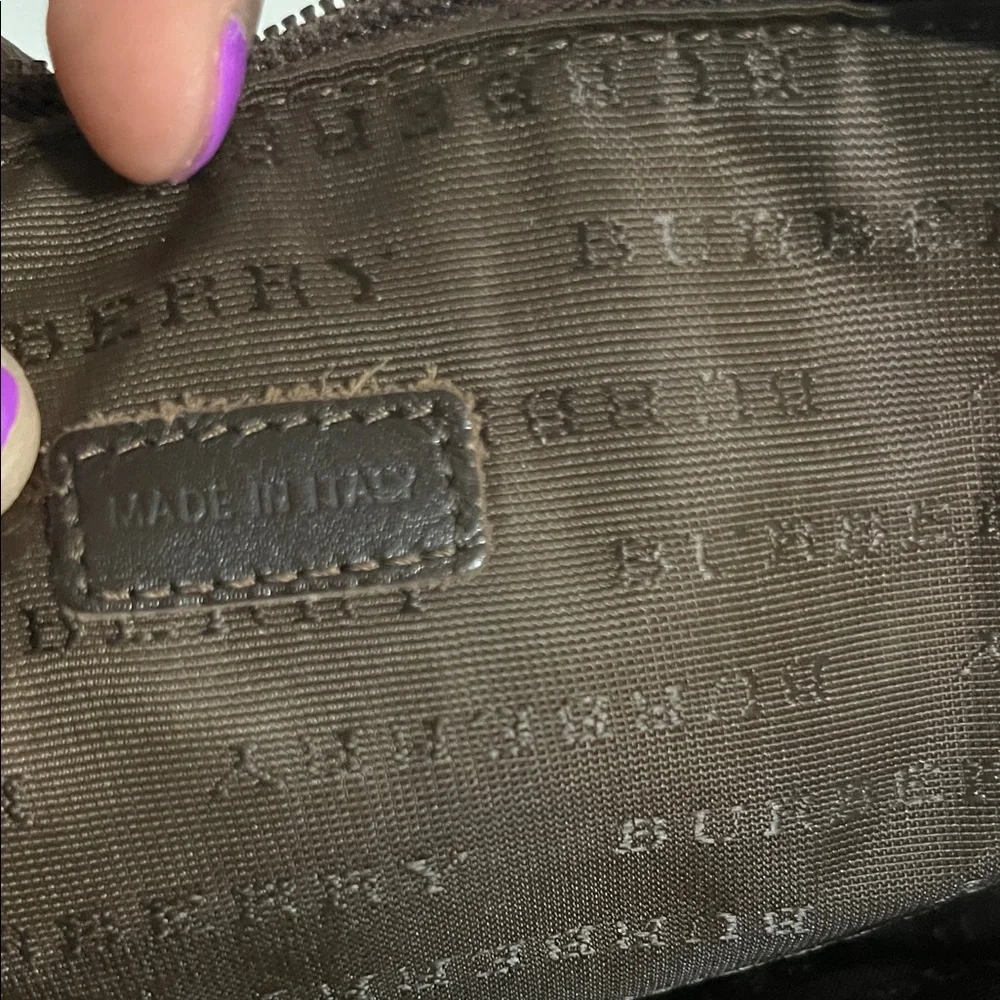 Classic Plaid Dome Satchel Handbag - Beige/Tan with Dark Brown Trim - Picture 4 of 11